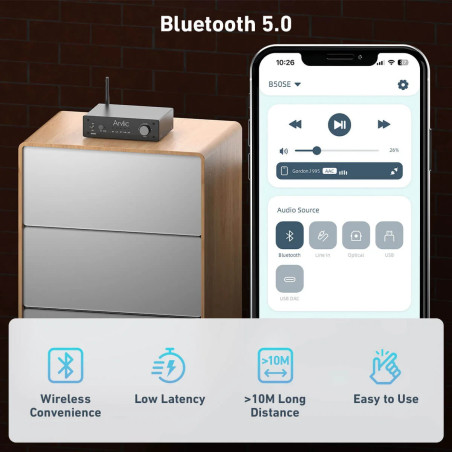 Arylic B50 SE Bluetooth 5.2 Stereo Amplifikatör & Ses Vericili