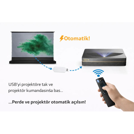 Proscreen PRO 100” 221x124 Motorlu Gergili ALR Projeksiyon Perdesi