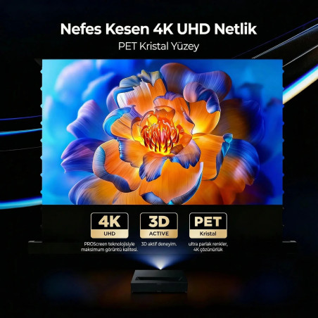 Proscreen PRO 150” 332x187 Motorlu Gergili ALR Projeksiyon Perdesi
