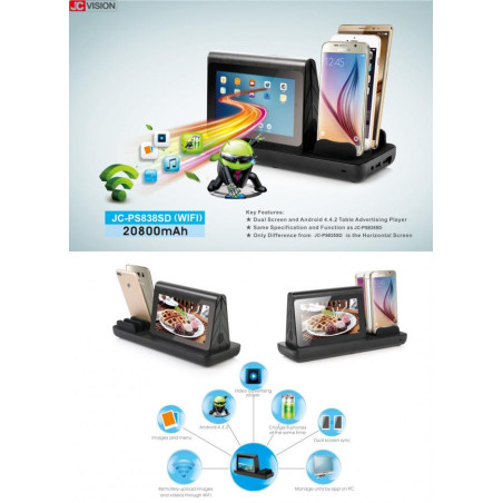 JCVISION 7" Masaüstü Android Reklam Oynatıcı ve Powerbank