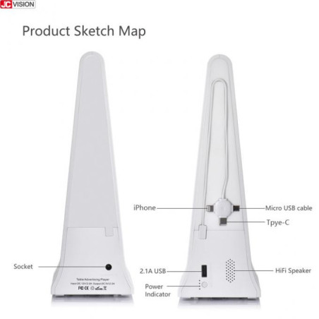 JCVISION JC-PS868 Plus 8" Çift Ekranlı Akıllı Menü Powerbank